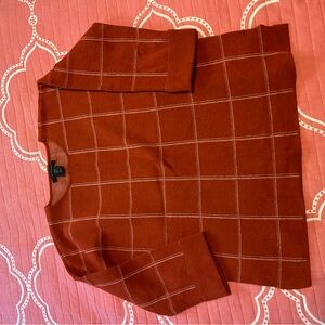 Tahari Rust Colored, Patterned Sweater